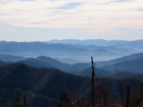 A view of Great Smoky Mountains National Park from the Appalachian Trail.